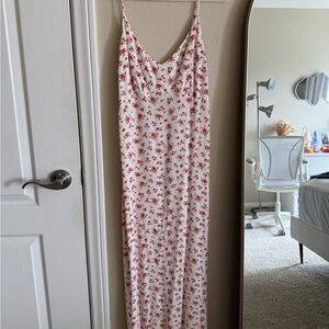 Reformation Maxi Dress (Red & White Floral Print)